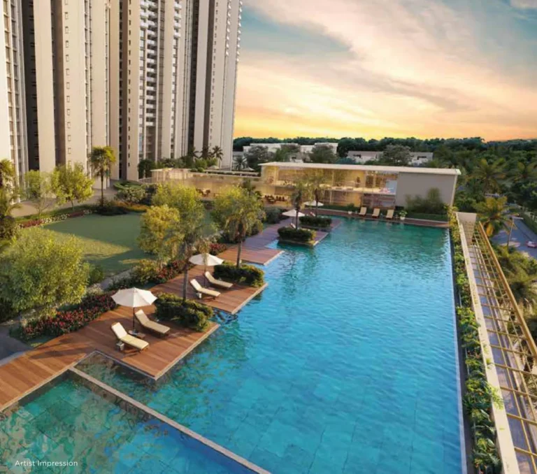 Sunteck Sky Park infinity pool on the open-to-sky podium (artist's impression)