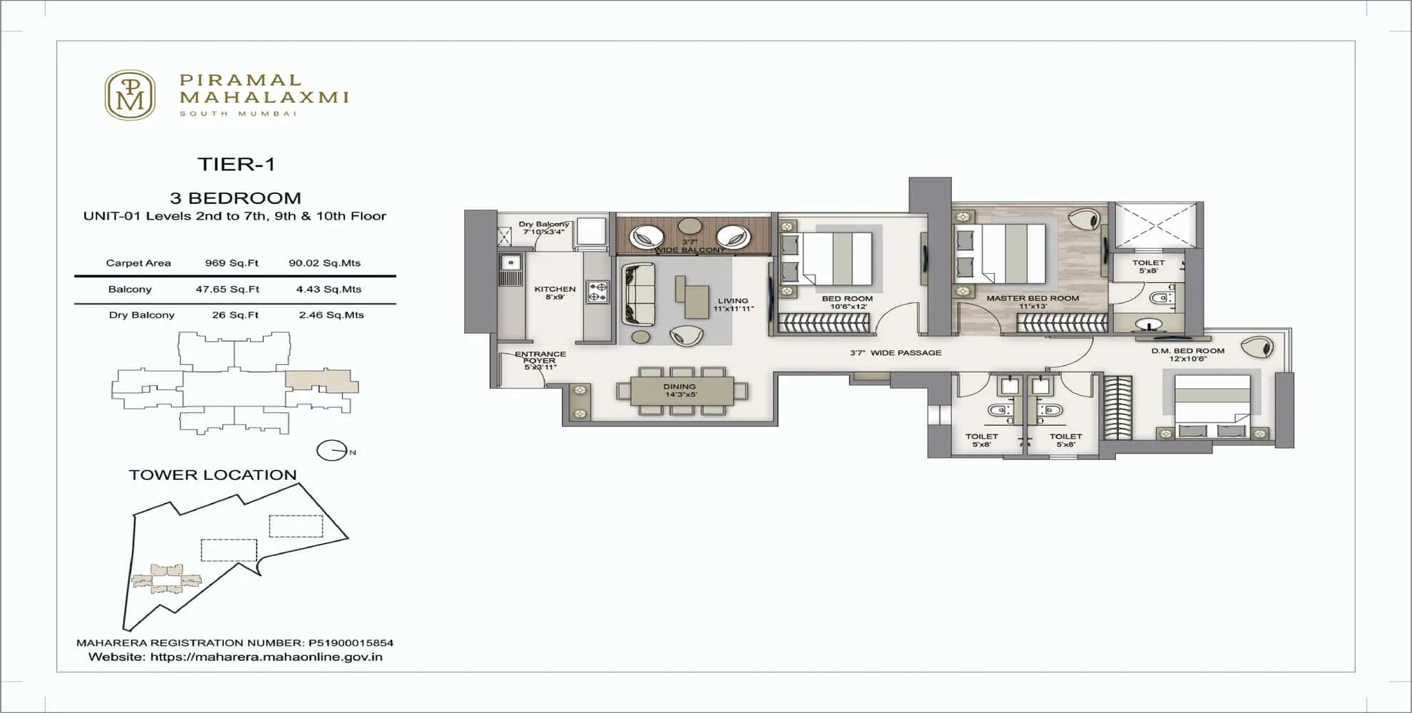 Piramal Mahalaxmi: 2, 3 & 4 BHK Flats in 3 Towers — floor plan preview