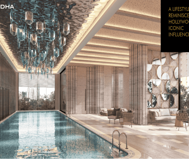 Indoor swimming pool and amenities at Lodha Cullinan Versova