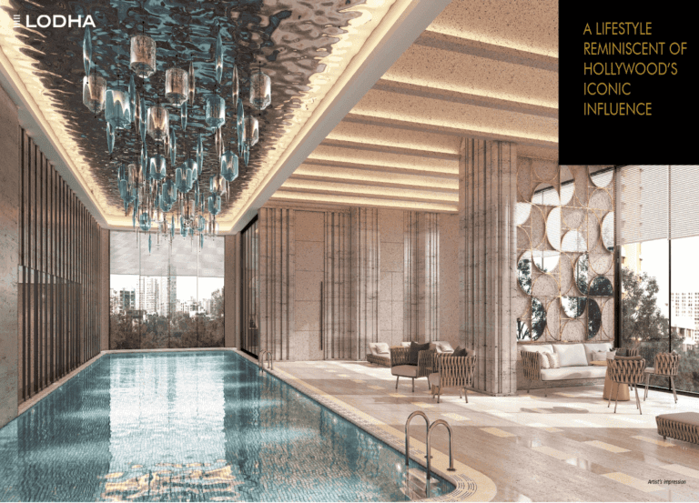 Indoor swimming pool and amenities at Lodha Cullinan Versova