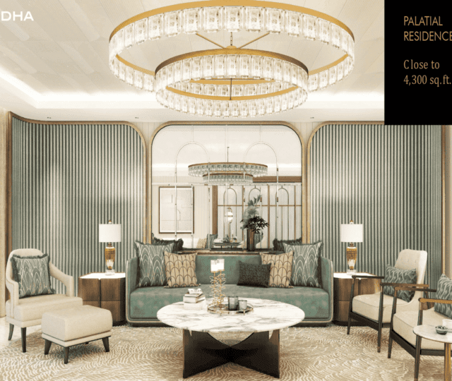 Spacious living room at Lodha Cullinan Versova residences