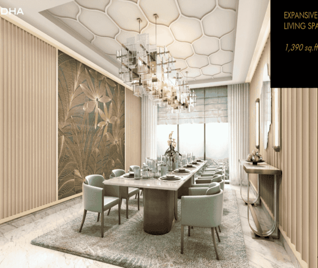 Spacious living room at Lodha Cullinan Versova residences