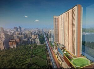 JP Codename StarLife tower and podium beside the Western Express Highway (artist's impression)