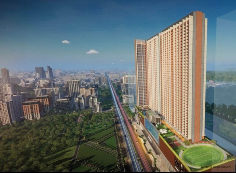 JP Codename StarLife tower and podium beside the Western Express Highway (artist's impression)