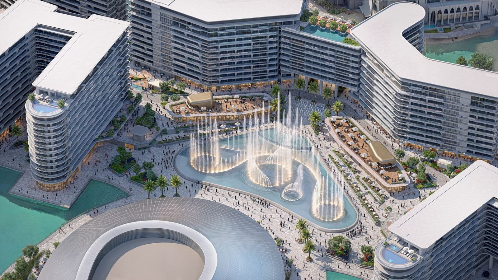 Azizi Venice boulevard and fountains
