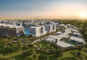Azizi Venice master community aerial view, Dubai South