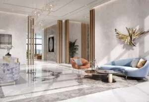 Azizi Venice lobby lounge