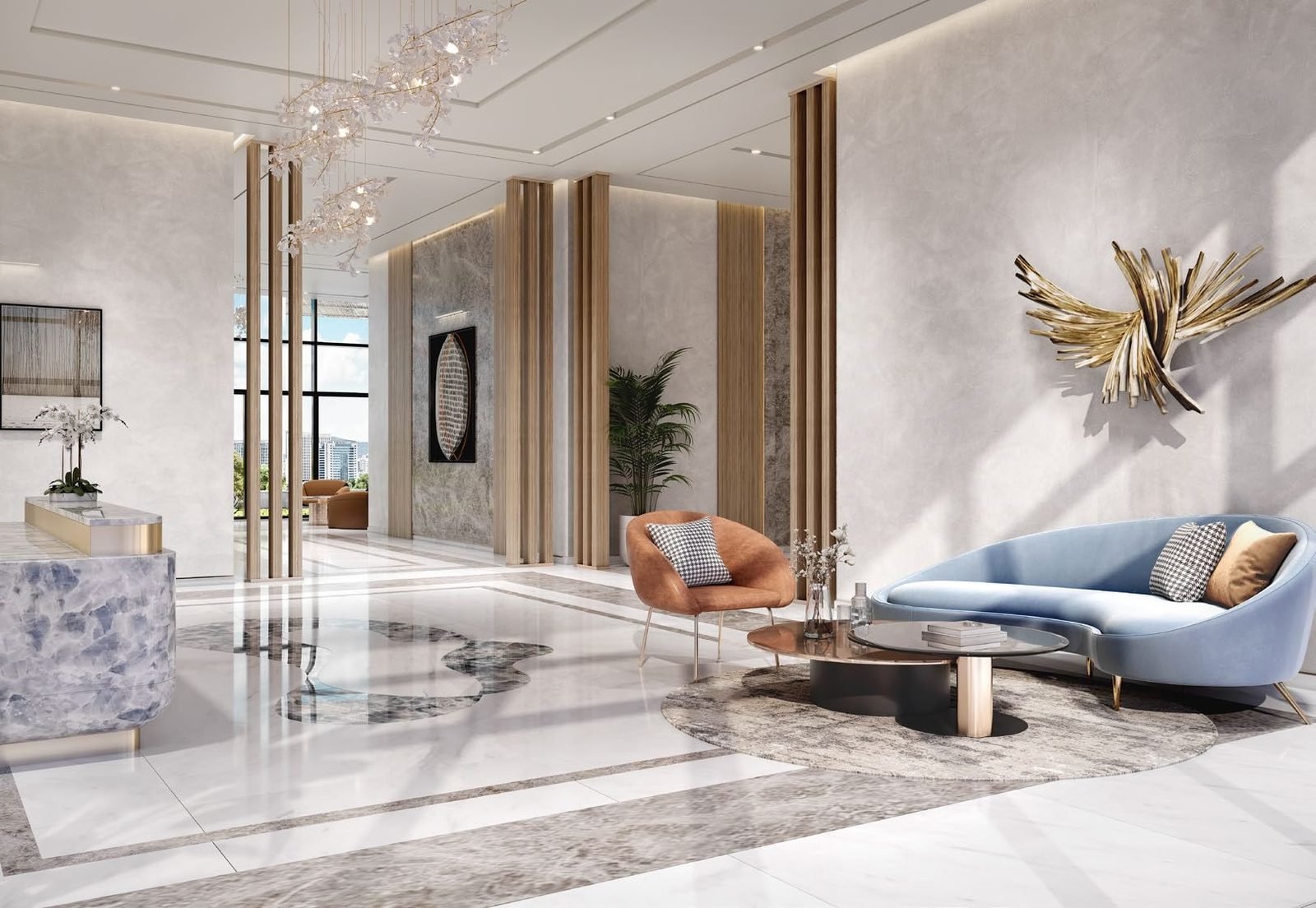 Azizi Venice lobby lounge