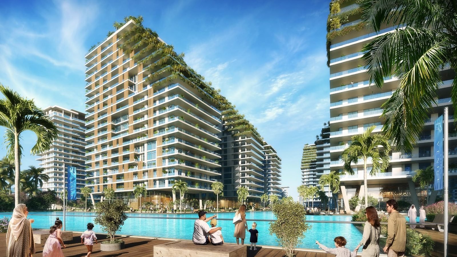 Azizi Venice waterfront apartment building