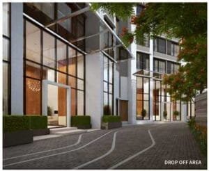 Dynamix Avanya drop-off plaza and entrance