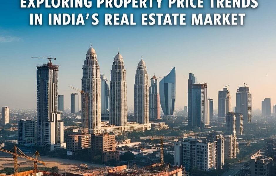 Property price trends in India's real estate market: city skyline under construction