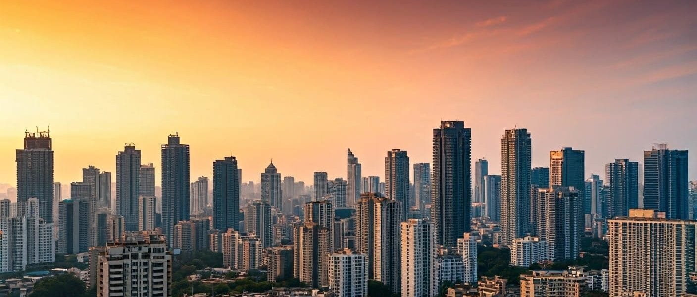 Find Your Home in Dahisar Check Naka 1 Mumbai skyline at sunset near Dahisar Check Naka