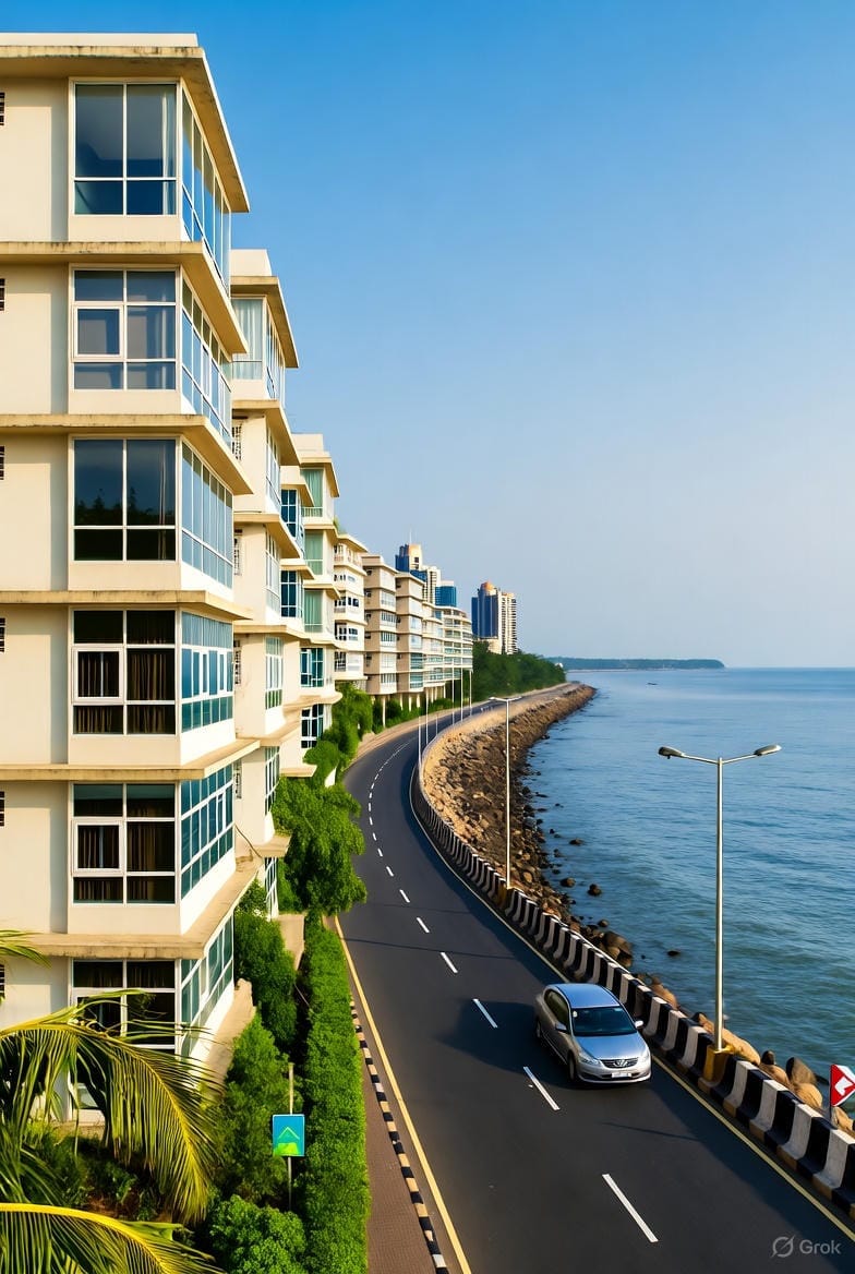 Luxury apartments overlooking the Arabian Sea in South Mumbai