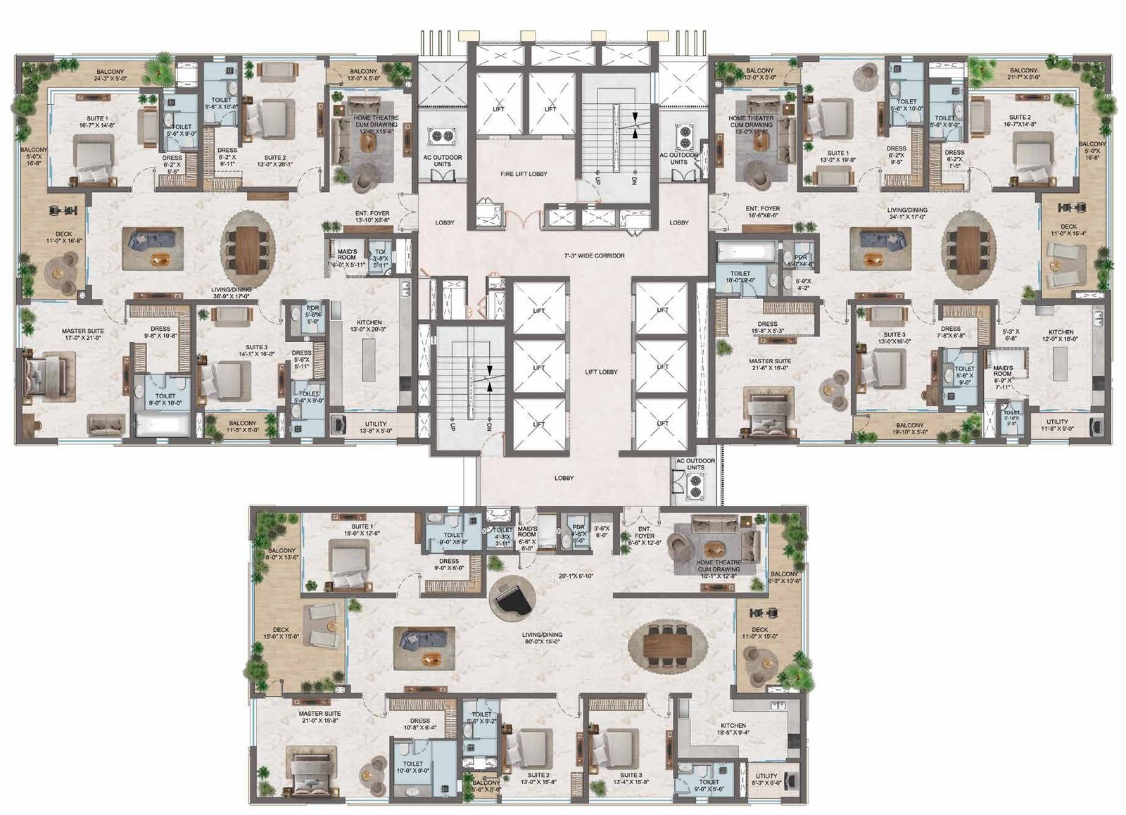 ONE by MSN Neopolis, Kokapet Hyderabad: Luxury 4 BHK Residences — floor plan preview