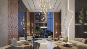 ONE by MSN double-height tower lobby