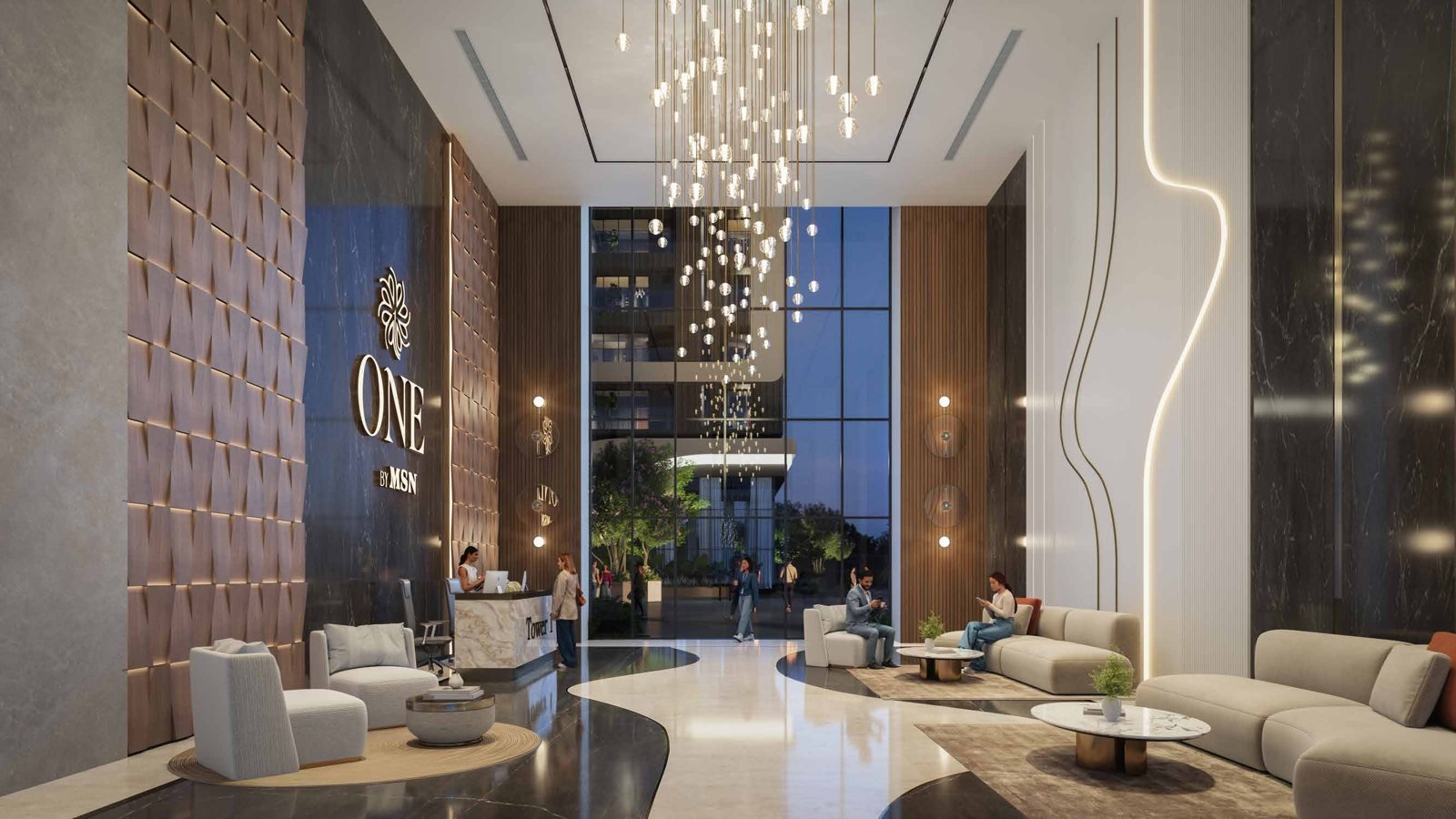 ONE by MSN double-height tower lobby