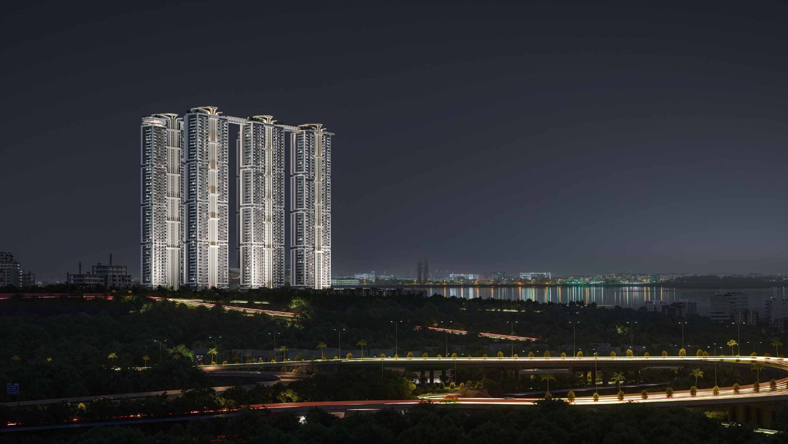 ONE by MSN towers at night