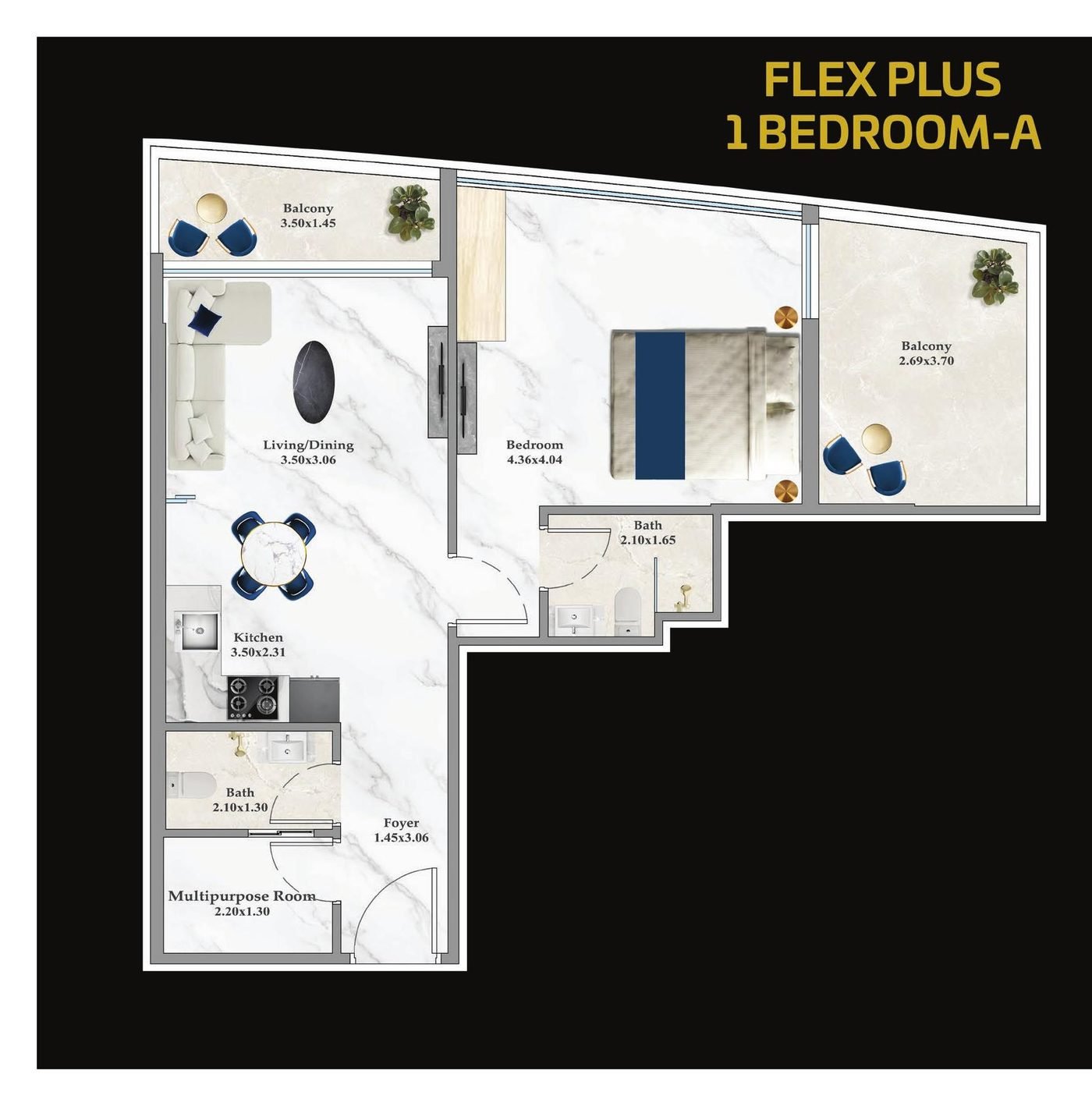 Flex Plus 1 Bedroom (convertible to 2 BHK)