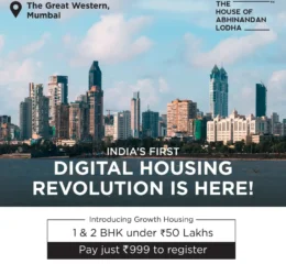 Modern house of Abhinandan Lodha with sleek design and garden, featured in a real estate campaign