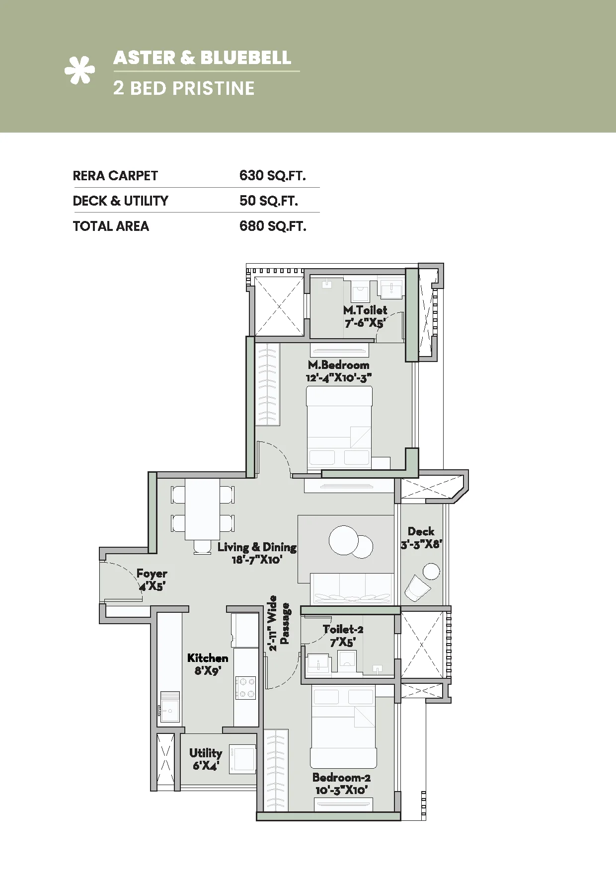 2 Bed Pristine – Aster & Bluebell
