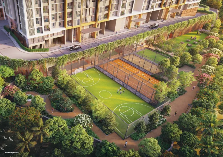 Prestige Garden Trails cricket turf and greens (artist's impression)