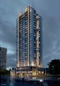 Sonam Opulence tower elevation at dusk, Bhayandar East, Mira Road (artist impression)