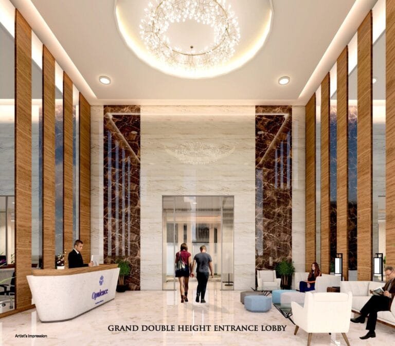 Grand double-height entrance lobby at Sonam Opulence (artist impression)