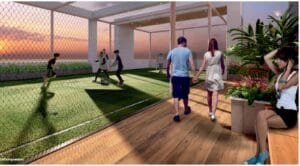 Terrace football and cricket turf at Sonam Opulence (artist impression)