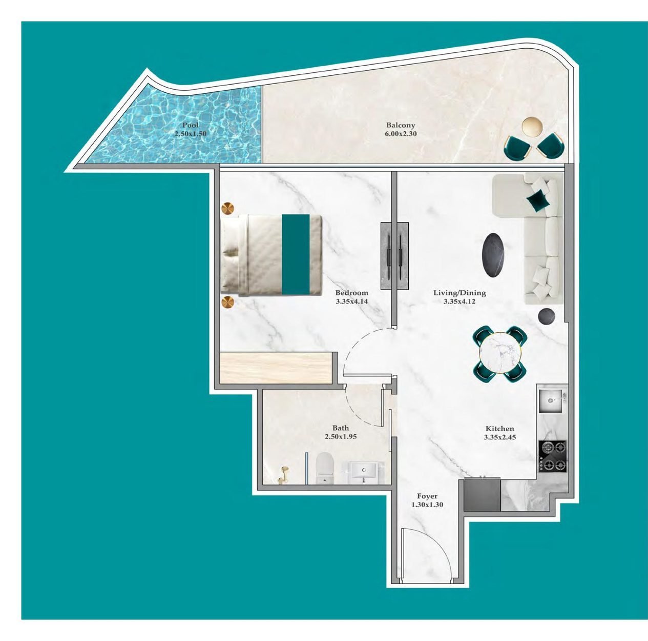 1 Bedroom with Private Pool
