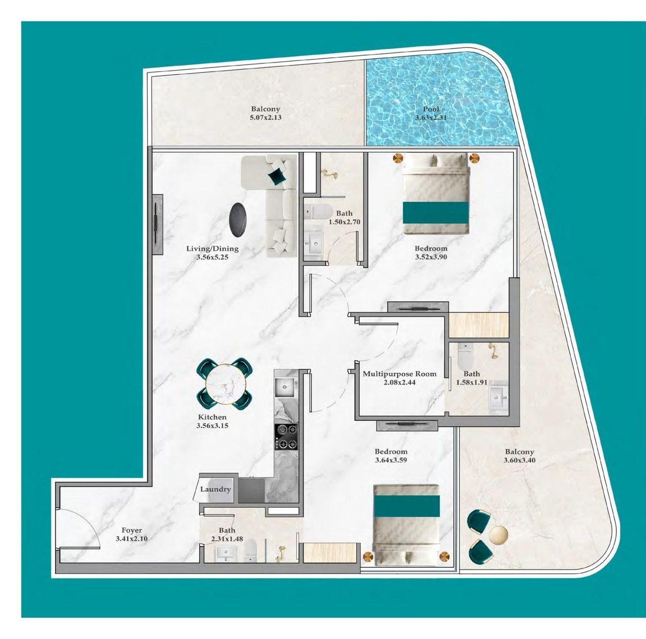 2 Bedroom Premium – Type B
