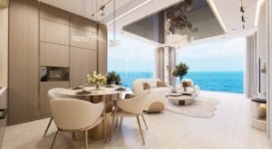 Breez by Danube living room with sea view