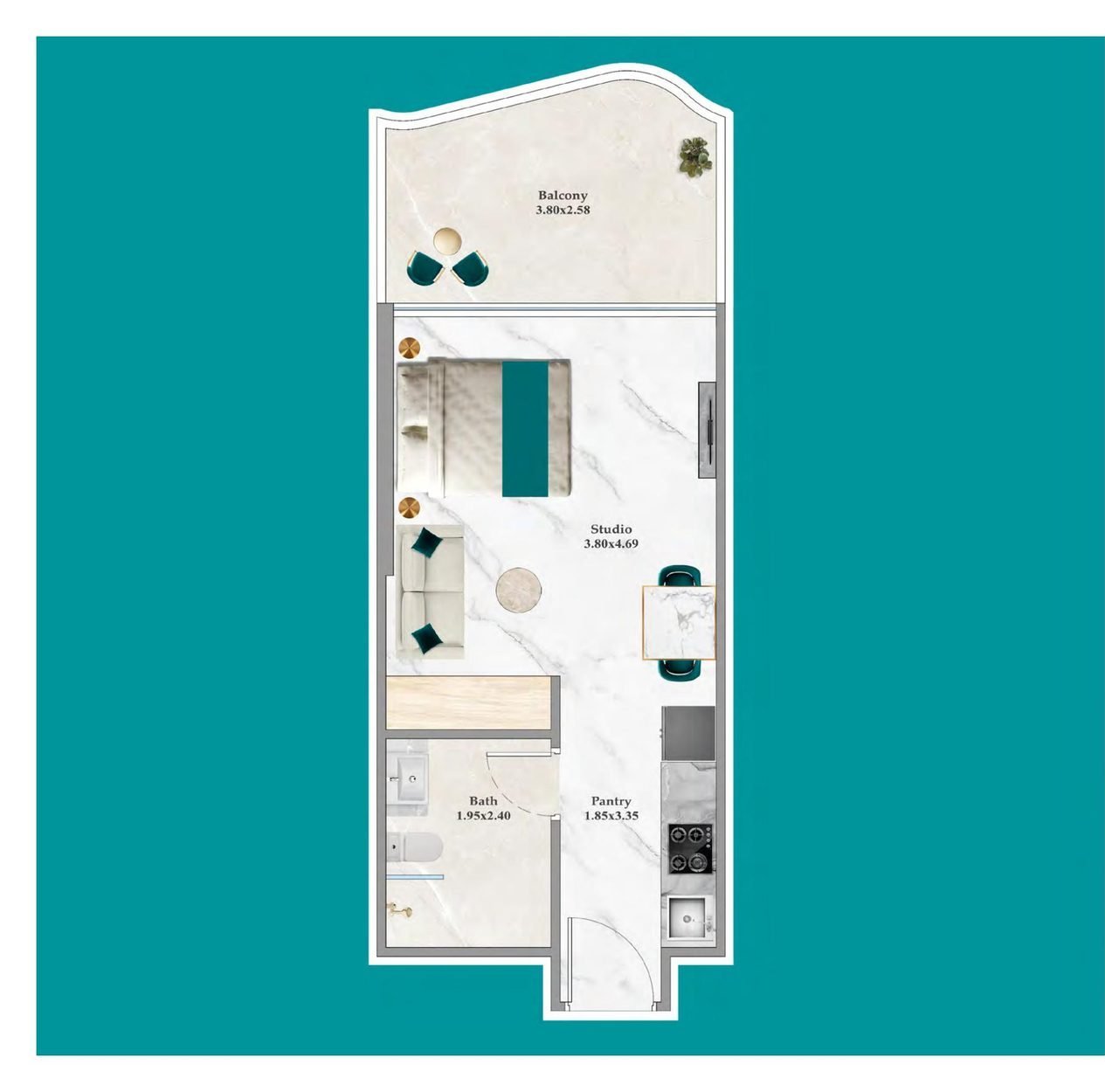 Breez by Danube: Luxury Sea-View Apartments in Dubai Maritime City — floor plan preview