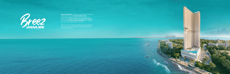 Breez by Danube Dubai waterfront tower exterior