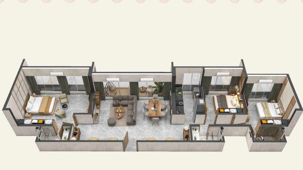 3 bhk unit planMayfair Palmeira Mira Road