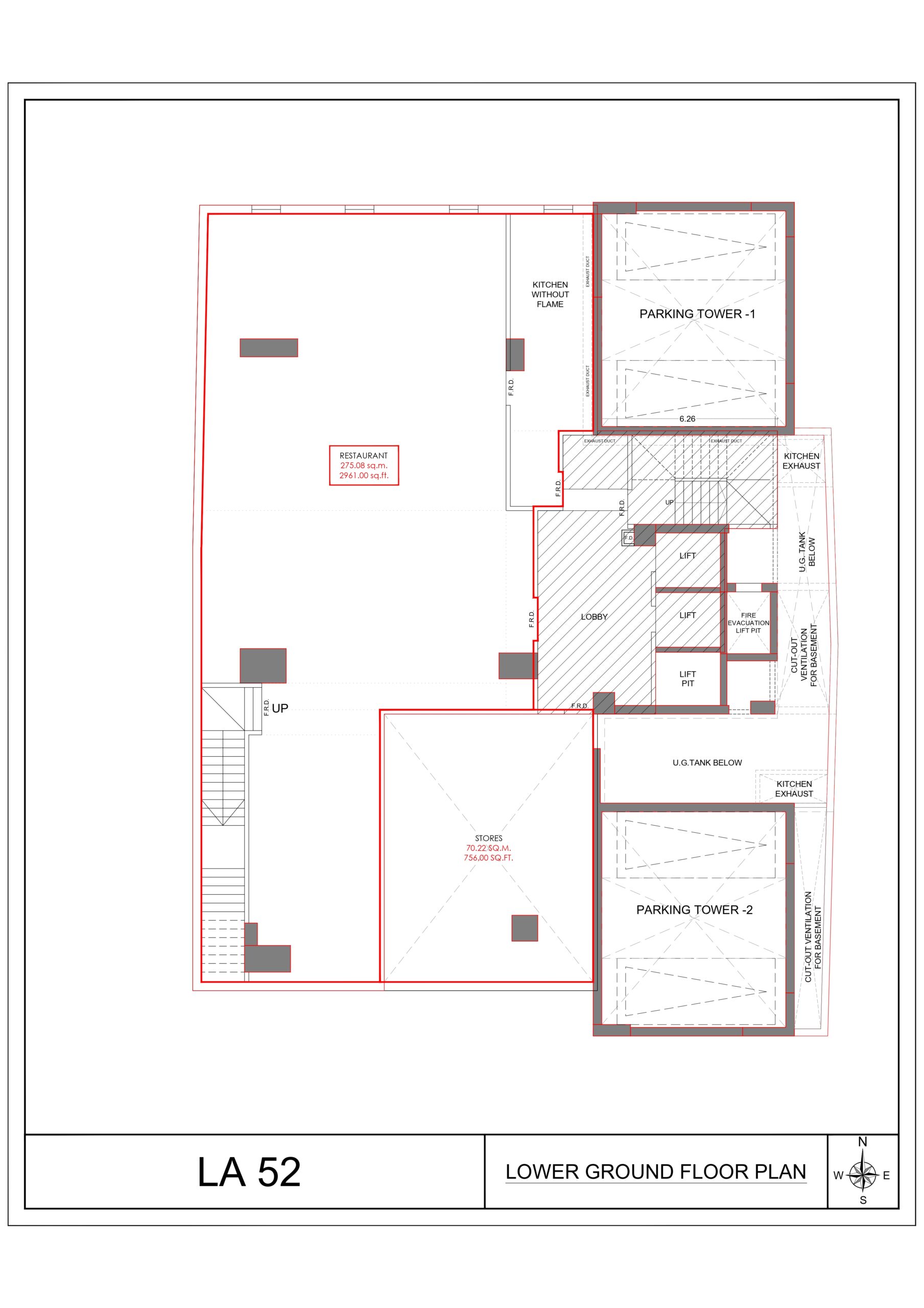 Lower ground commercial space for rent in Khar West