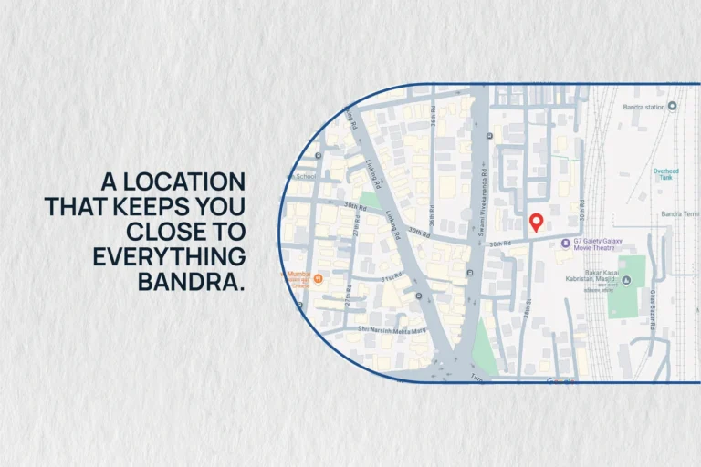 Location map of Citizen Bandra West on 30th Road opposite Gaiety Galaxy Cinema