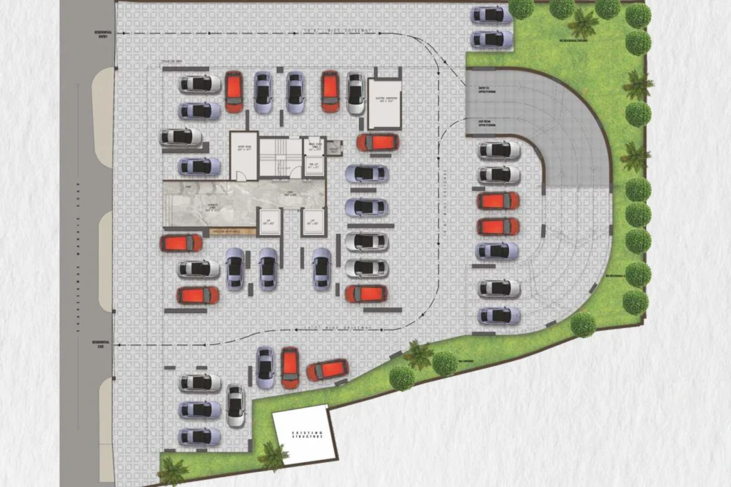 Gulnar Bandra West ground floor plan with parking and entrance lobby