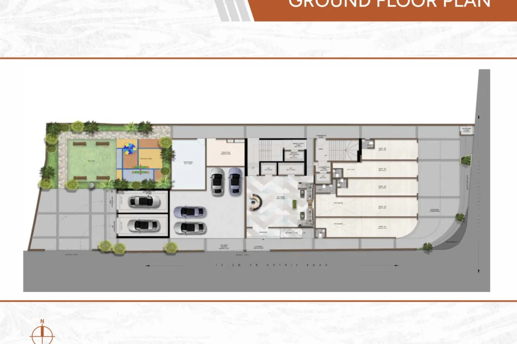 Vivante Mahim West ground floor plan with commercial shops and parking