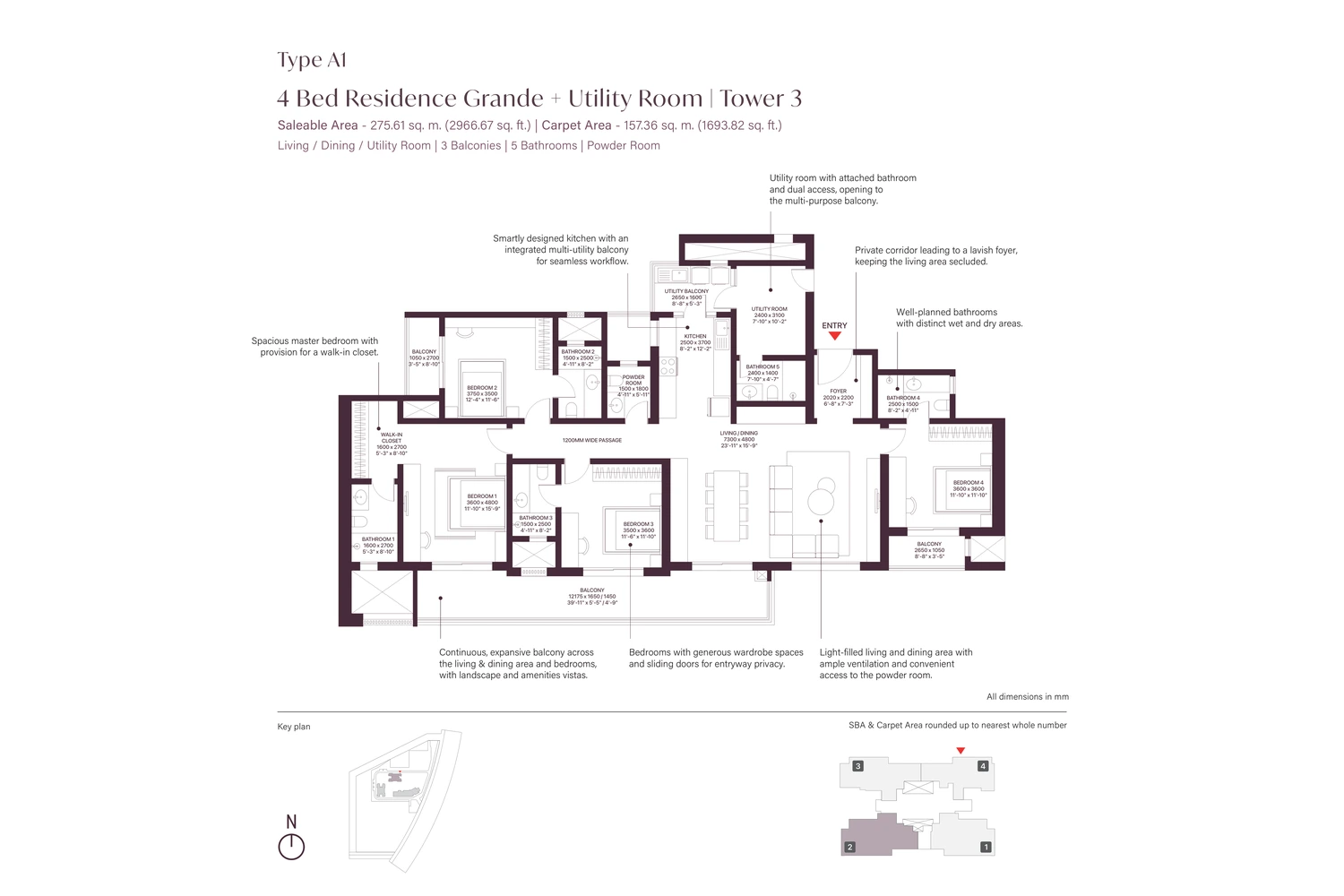 SOBHA Crescent Sector 63A: 2, 3 & 4 BHK Flats Gurugram — floor plan preview