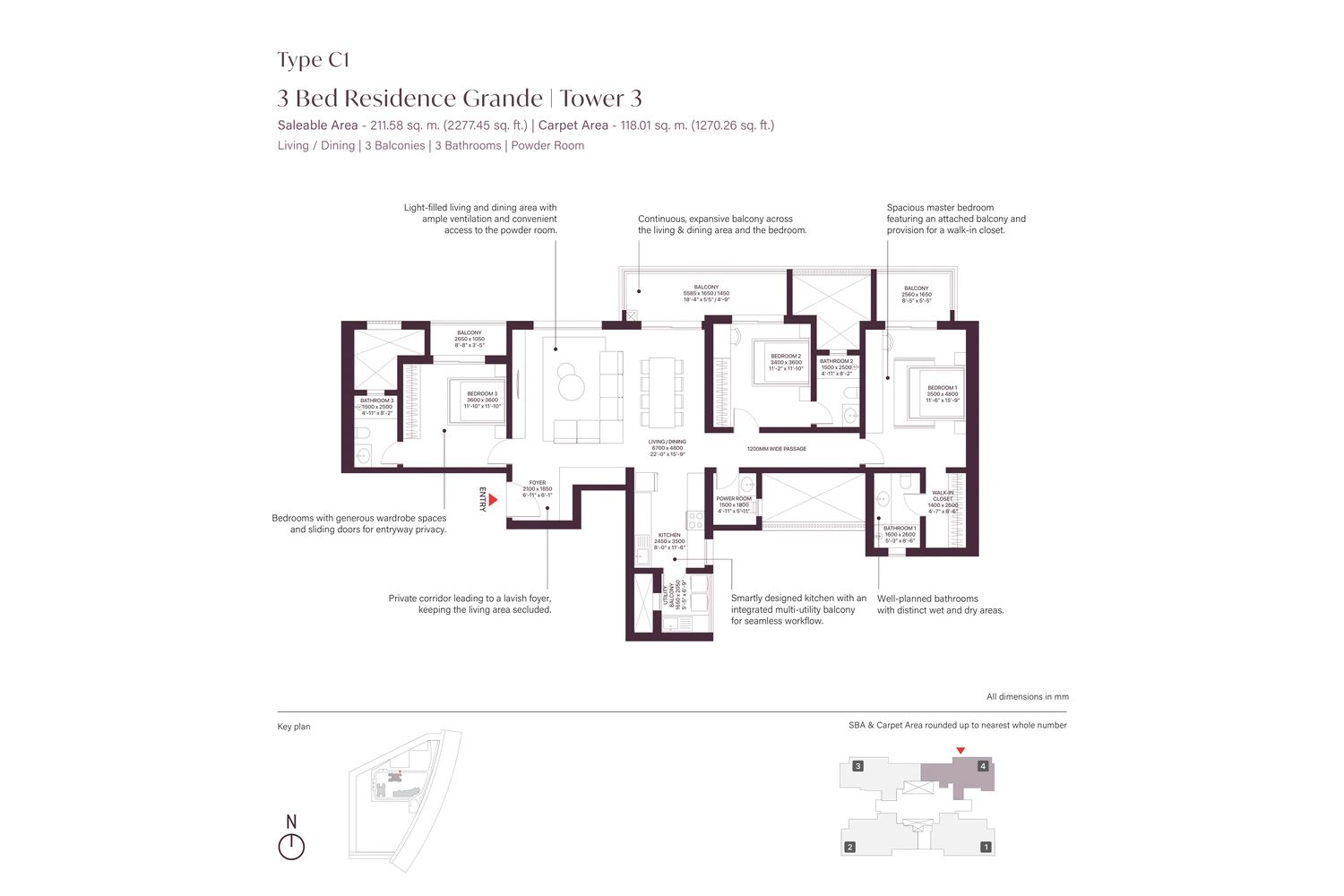 Type C1 - 3 Bed Grande (Tower 3)