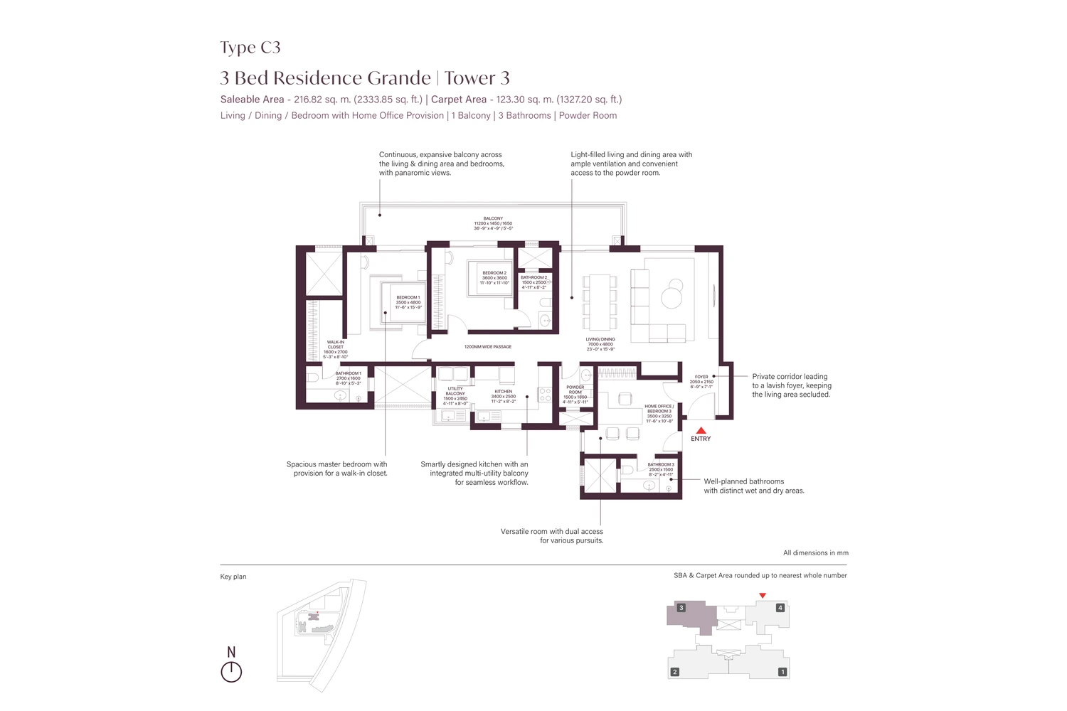 Type C3 - 3 Bed Grande (Tower 3)