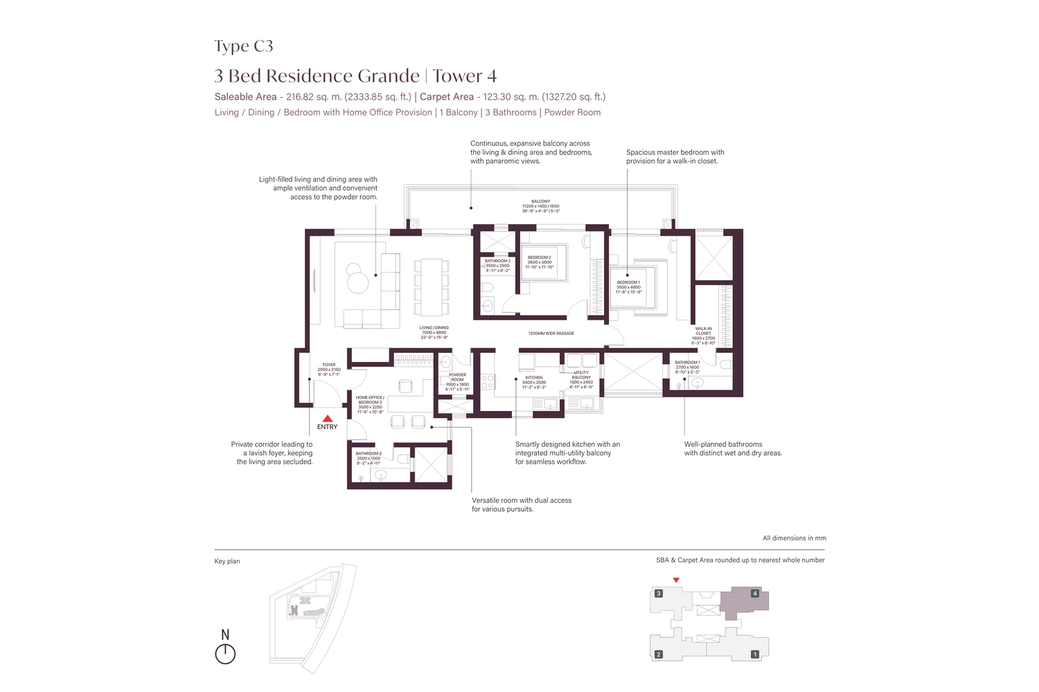 Type C3 - 3 Bed Grande (Tower 4)