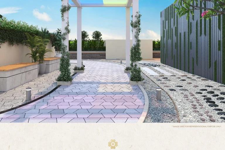 Jamuna Mahal Santacruz East landscaped acupressure pathway