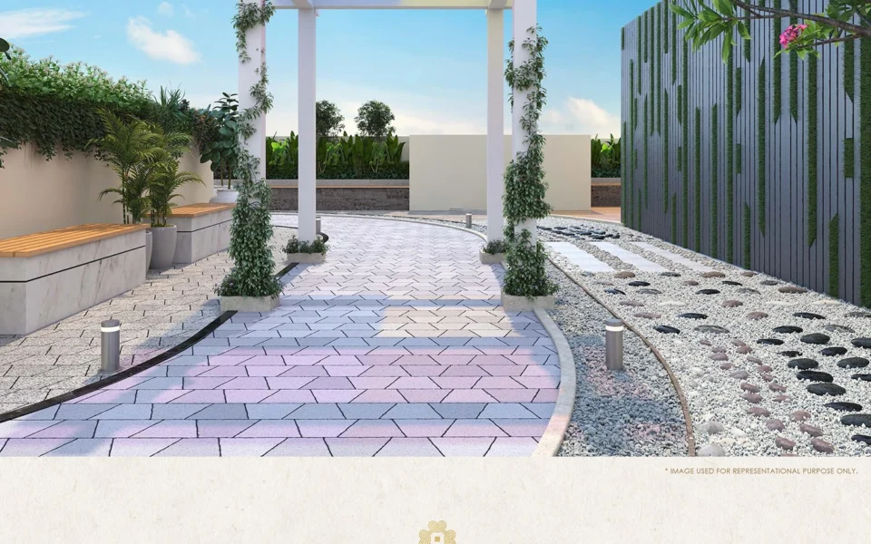 Jamuna Mahal Santacruz East landscaped acupressure pathway