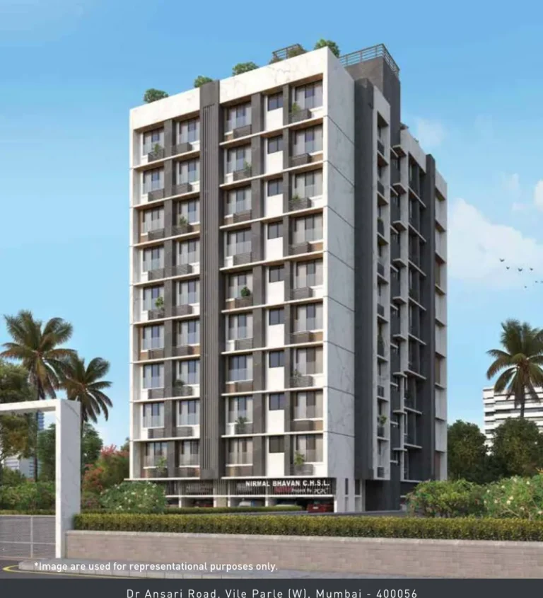 Nirmal Kunj Vile Parle West exterior building elevation on Dr Ansari Road