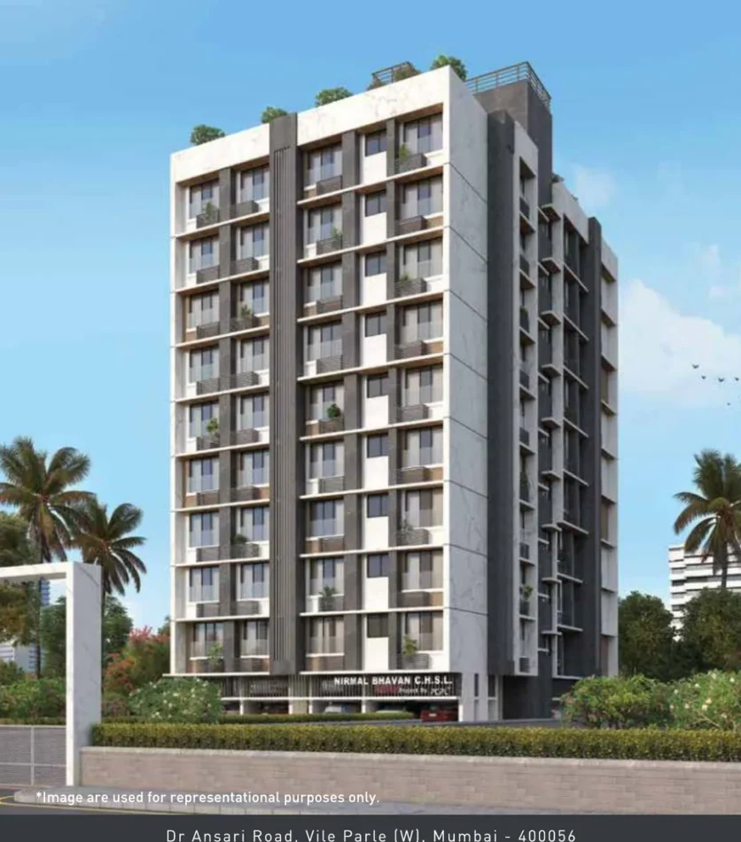 Nirmal Kunj Vile Parle West exterior building elevation on Dr Ansari Road