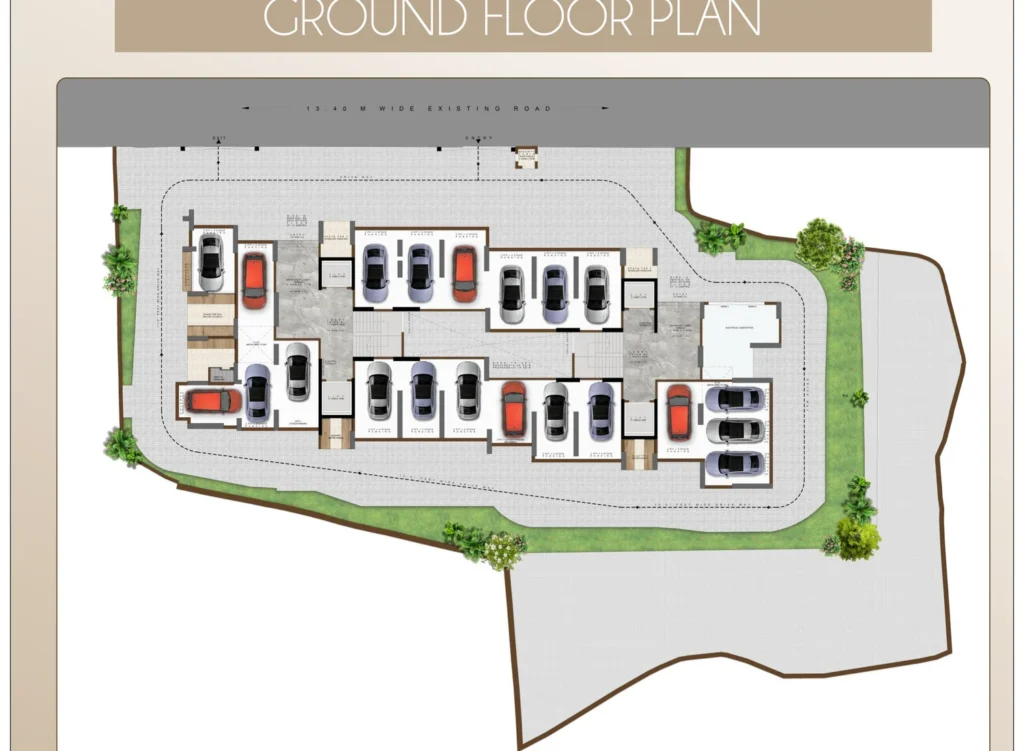 Ivory Heights Vile Parle East ground floor plan parking