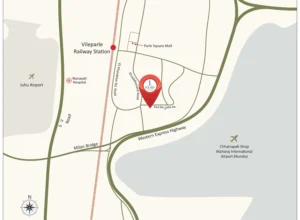 Ivory Heights Vile Parle East location map near Vileparle railway station