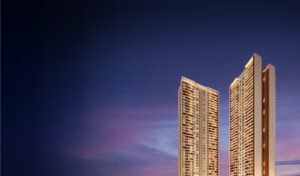 SOBHA Crescent towers at dusk
