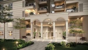 SOBHA Metropolis entrance colonnade